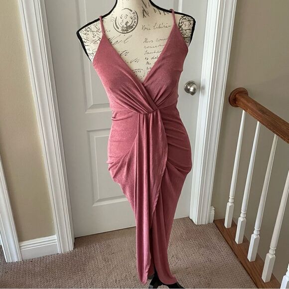 Lulu’s Dreamy Date Rose Pink Midi Dress - Picture 2 of 7